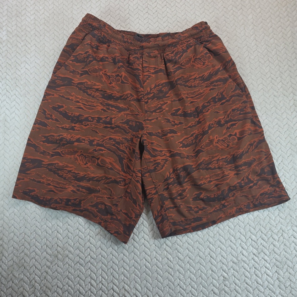 Lululemon Pace Breaker 7" Lined Shorts Mens Medium Tiger Camo Burnt Orange Brown